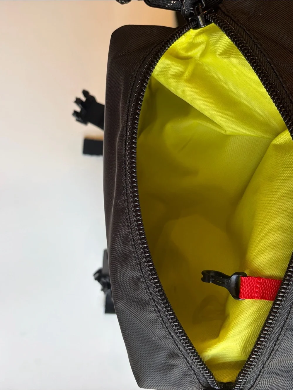 Topo Designs Black and Tan Two-Tone Roll-Top Backpack